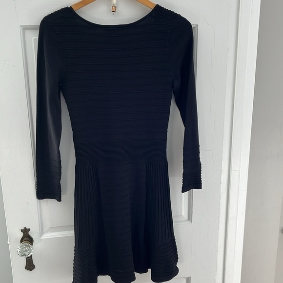 Sandro Paris Black Stretch Knit Fit & Flare Dress - Picture 7 of 7